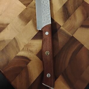 Professional Chef's Knife with Brown Handle